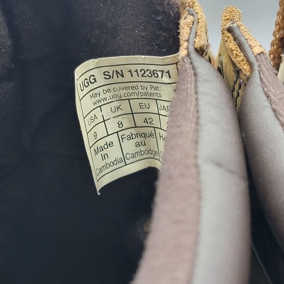 UGG Gatson Mens 9 Brown Mid Boots Chestnut Waterproof Leather Casual 1123671 - Picture 6 of 12